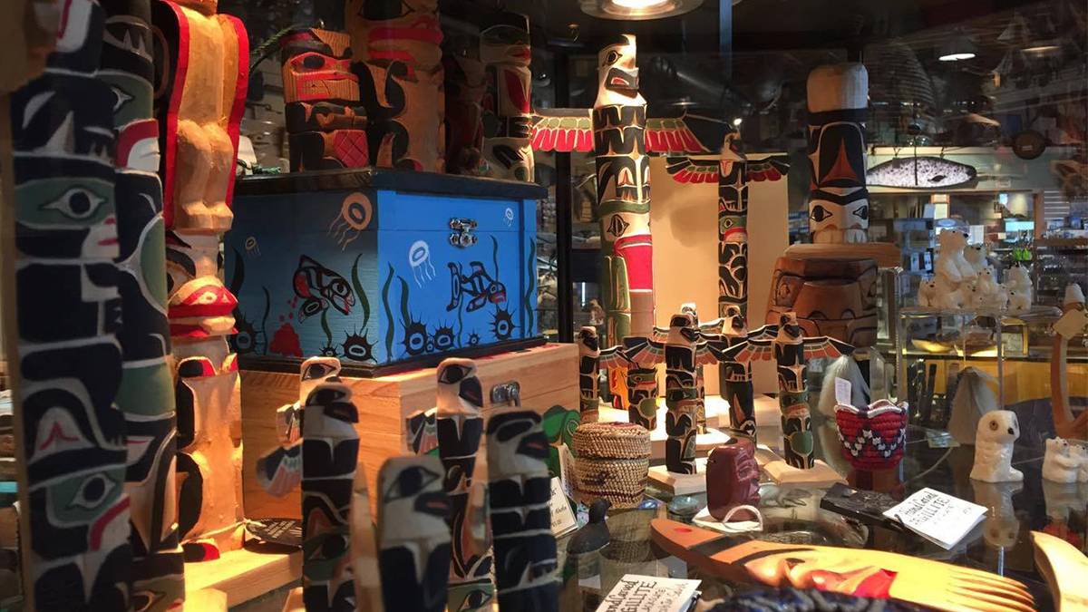 view of decor inside the Ye Olde Curiosity Shop in Seattle Washington, USA